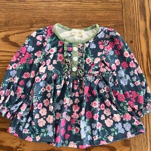 Floral Kids Blouse and Matching Pants- Multicolor